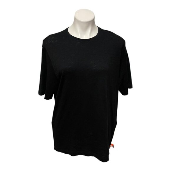 Love Moschino Size 4 Black Orange Zipper Detail Short Sleeve Crewneck T Shirt - Picture 4 of 9
